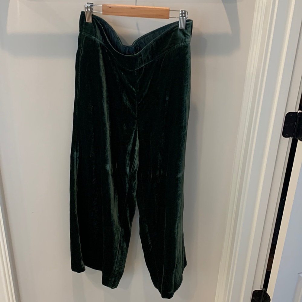 Madewell cropped velvet wide leg pants